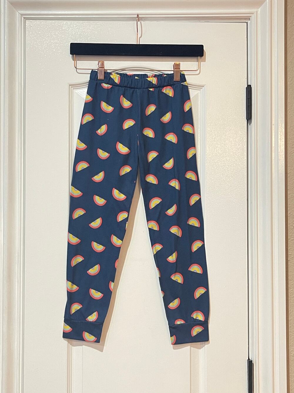 Girls Elastic Waist Rainbow Pajama Pants, Multicolor, Size 6/ 6X